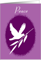 Religious Easter White Dove W/Olive Branch Silhouette card