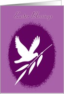 Grandparents Easter Blessings White Dove /Olive Branch Silhouette card