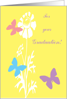 Congratulations Graduation For Her Butterflies with Flower card