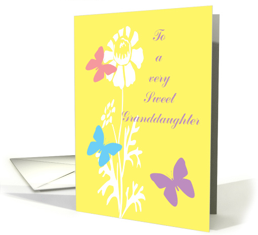 Granddaughter Mother's Day Butterflies with White Flowers card