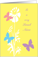 Niece Mother’s Day Butterflies with White Flowers card