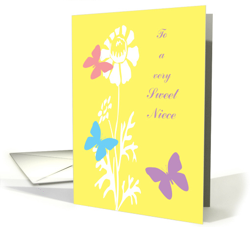 Niece Congratulations Graduation Butterflies with White Flowers card