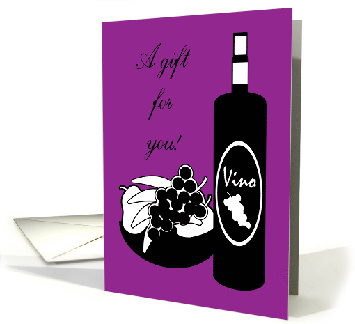 Wedding Anniversary Gift For You Wine Bottle & Fruit Bowl card