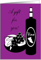 Wedding Anniversary Gift For You Wine Bottle & Fruit Bowl card