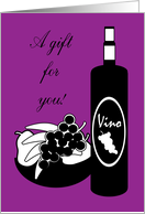 Occasion Housewarming Gift For You Wine Bottle & Fruit Bowl card