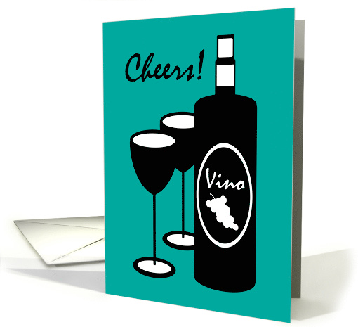 Congratulations Becoming Grandparents Wine Bottle and Glasses card