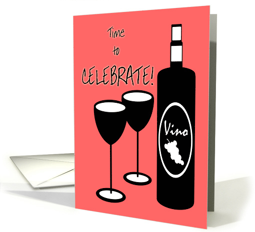 Congratulations Retirement Wine Bottle and Glasses card (932858)
