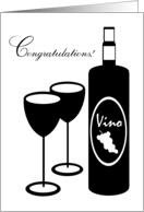 Congratulations Engagement Wine Bottle and Glasses card