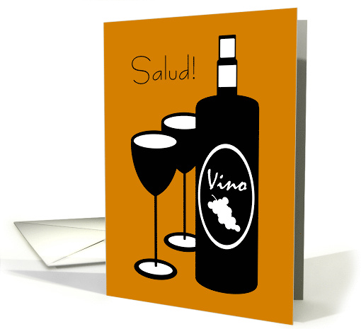 Spanish Birthday Wine Bottle and Glasses card (937040)