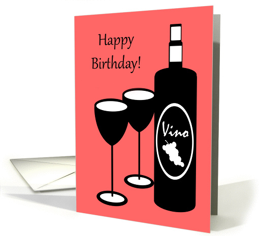 Happy 21st Birthday Wine Bottle and Glasses card (937595)