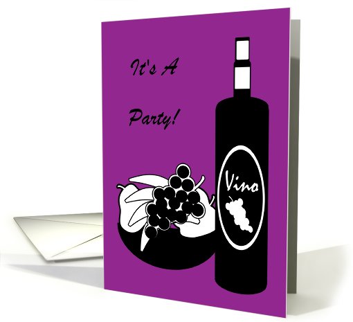 Custom Personalized Invitations Wine Bottle and Fruit Bowl card
