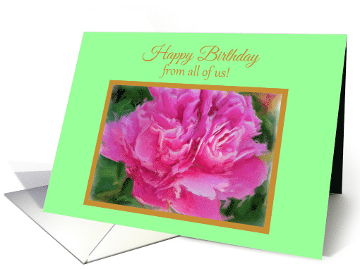 Happy Birthday from All Beautiful Pink Peony Flower card (940835)