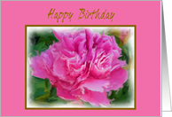 Girlfriend Happy Birthday Beautiful Feminine Pink Peony Flower card