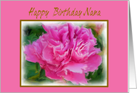 Gradmother Nana 60th Birthday Feminine Pink Peony Flower card