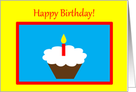 Happy Birthday Chocolate Cupcake With Red Candle card