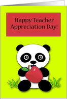 Teacher Appreciation Day Sweet Little Panda Bear card