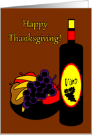 Thanksgiving Wine Bottle and Fruit Bowl Card