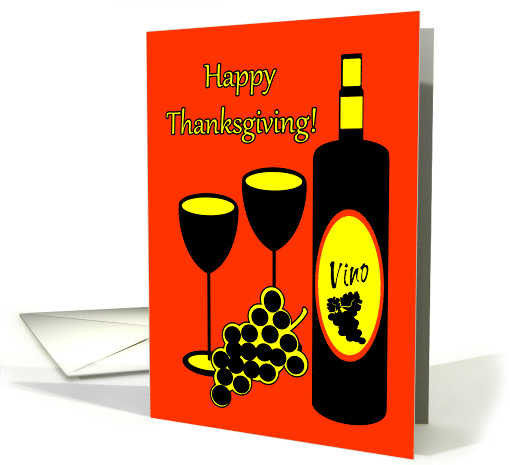 Boss Thanksgiving Wine Bottle Glasses and Grapes card (981227)