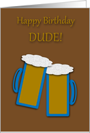For Him Birthday Toasting Beer Mugs card