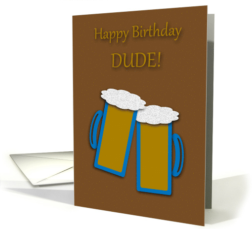 Friend Birthday Toasting Beer Mugs card (981447)