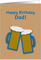 Father Dad From Daughter Birthday Toasting Beer Mugs card