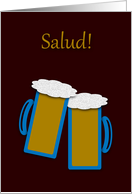 Spanish Congratulations Salud Toasting Beer Mugs card