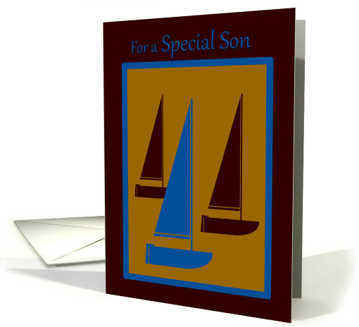 Happy Birtrhday Son Sail Boat Silhouettes card (985195)