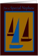 Happy 30th Birtrhday Nephew Sail Boat Silhouettes card