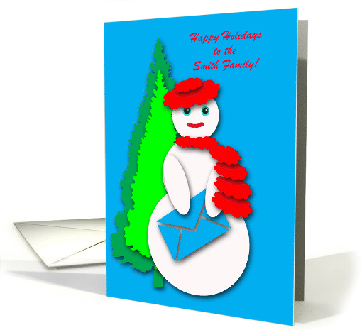 Custom Personalized Christmas Snowwoman w/Card Cut Paper... (992185)
