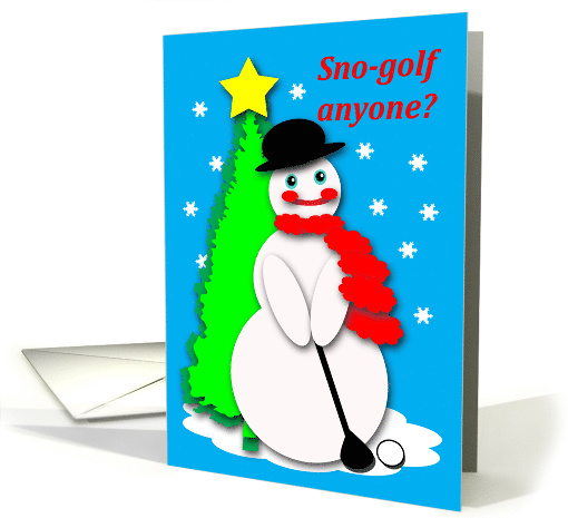 Sports Specific Christmas Snowman Golfer card (992223)