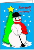 Sports Specific Christmas Snowman Golfer card