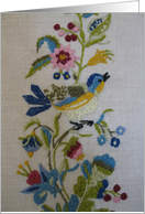 Sympathy-crewel embroidery card
