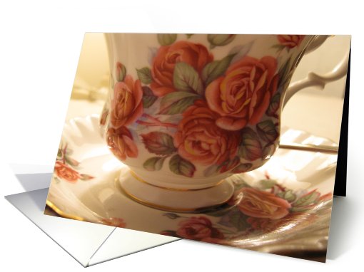 Tea Party Invitation--red roses card (570664)