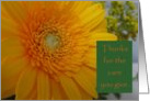 Thank You--Caregiver, Dementia, Yellow Flower card