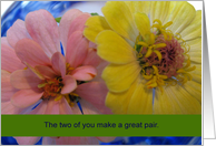 Wedding Anniversary--zinnias card
