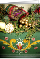 Merry Christmas, Norwegian, Rosemaling card