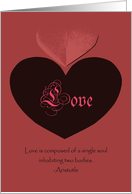 Holidays--Happy Valentine’s Day--Aristotle hearts card