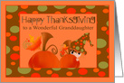 Thanksgiving to Granddaughter with a Child Hiding Behind a Pumpkin card