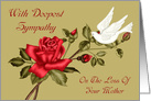 Sympathy for Loss Of Mother with a White Dove and a Red Rose card