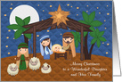 Christmas to Daughter and Family with a Nativity Scene and Baby Jesus card