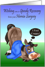 Get Well from Hernia Surgery with a Sick Horse Covered in a Blanket card