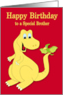 Birthday to Brother with a Tyrannosaurus rex and a Pterodactyl card