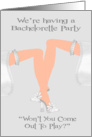 Invitations, Lesbian Bachelorette Party, legs wearing garters, flowers card