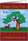 Chinese New Year to Aunt And Uncle, year of the ram/goat, tree card