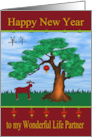 Chinese New Year to Life Partner Year of the Goat 2027 with Lanterns card