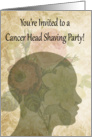 Invitations, Cancer Head Shaving Party, support,female bald silhouette card