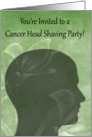 Invitations, Cancer Head Shaving Party, support, male bald silhouette card
