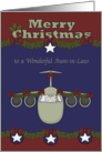 Christmas to Aunt-in-Law in the Air Force, Santa Claus flying a plane card
