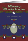 Christmas to Dad in the Air Force, Santa Claus flying in a plane card