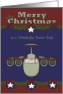 Christmas to Foster Dad in the Air Force, Santa Claus flying in plane card